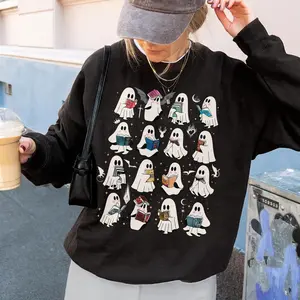 Ghost Reading Book Fantasy Series Sweatshirt, Bookish Ghost Sweater, Spooky Library Shirt, Halloween Gift for Book Lovers
