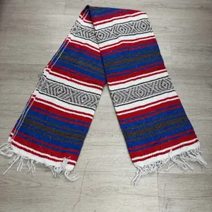 Mexican Saltillo Beach Blanket - Traditional Serape Design