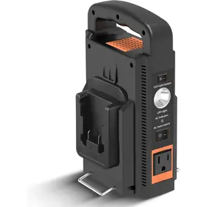 180W Power Inverter for Milwaukee M18 18V Battery, 2Ports DC 18V to AC 110120V Battery Inverter with TypeC Port, 1 USB Port, 1 DC 12V Port, LED Light for Camping Emergency(Tool Only)