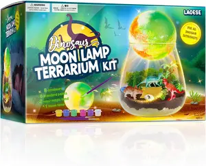 Dinosaur Terrarium Kit for Kids - Dino Kid Crafts with DIY Moon Lamp Kit - Birthday Gift for Boys Ages 4 5 6 7 8-12 Year Old - Arts and Crafts for Boy and Kids - Gifts for Boys