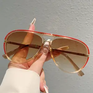 2026 New Retro Aviator Sunglasses, Gradient Multi-Color Shades For Female Users, Versatile Street Style Eyewear For Outdoor, Casual Daily Scenes And Summer Daily Matching