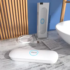 iHave Toothbrush Sanitizer Case, Travel Toothbrush Covers for Electric Toothbrush, Portable UV Toothbrush Sanitizer Holder with 4-Hour Smart Disinfection Cycle, USB Rechargeable, 100-Day Long Standby