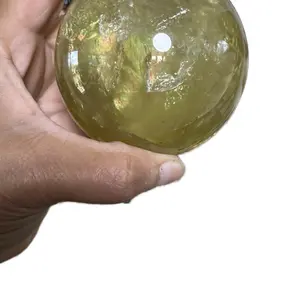Natural Citrine Sphere with Rainbows - Crystal Ball Featuring Beautiful Rainbow Effects store Home Decorative Piece intuitive