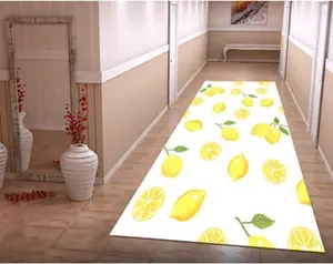 Lemon Patterned,Kitchen Rug,Runner Rug,Ruggable Rug,Hall Rug,Area Rug,Non-Slip Rug,,Decorative Rug,Personalized Rug,Popular Rug,Corridor Rug