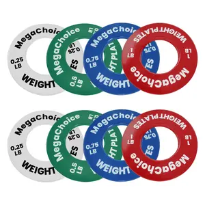 Fractional Plates Set 0.25, 0.5, 0.75, 1 LB - Micro Weight Plates for Incremental Gains, 2" Barbell, Color Coded Steel Plates