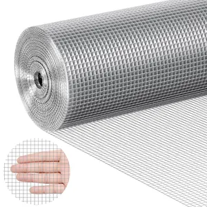 VEVOR 1/4-Inch 48in×50ft 23-Gauge Hot Dipped Galvanized Steel Wire Mesh Roll, Welded Joints Hardware Cloth with Reinforced Box, Outdoor Rodent Proof for Chicken Fencing, Rabbit Cages