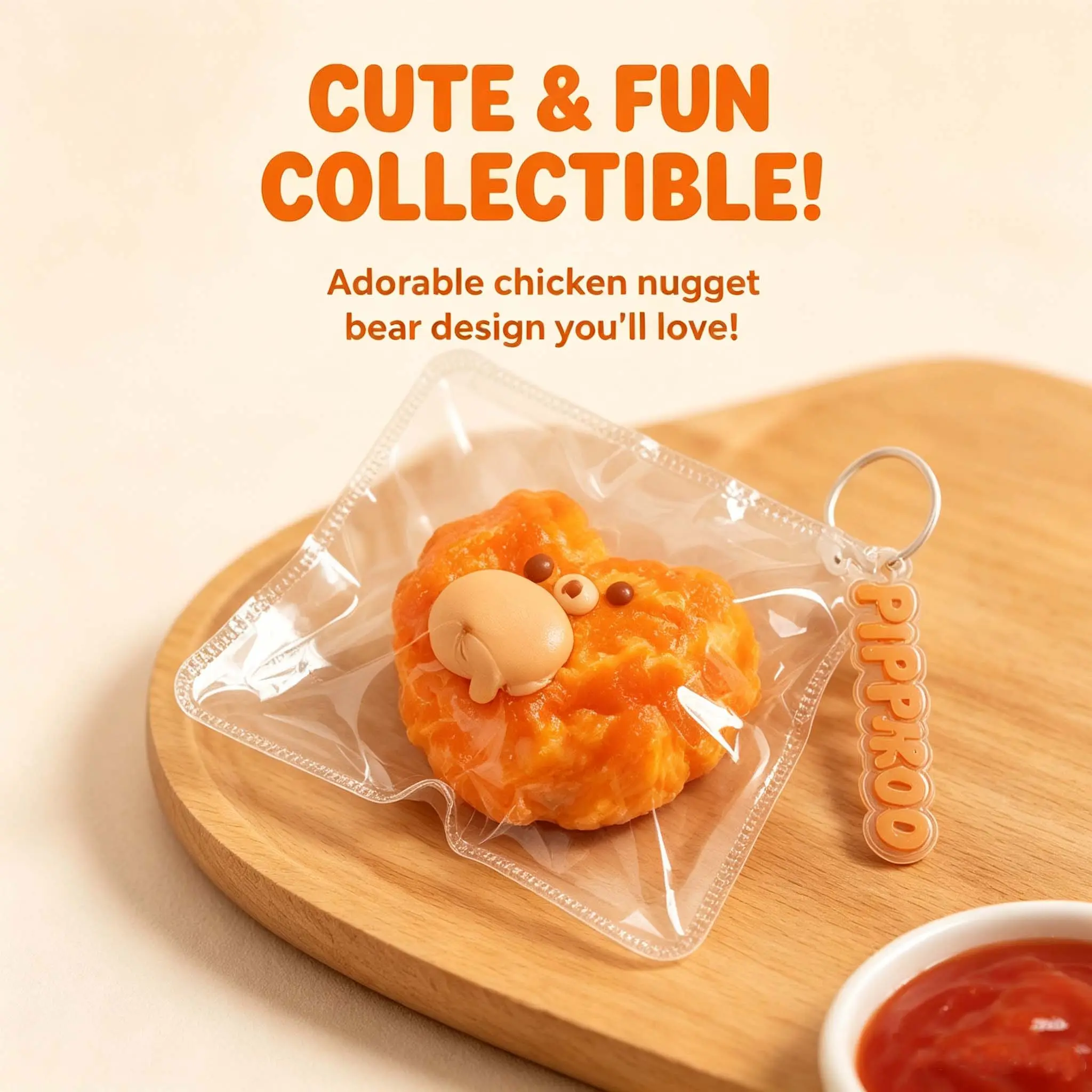 Cute Chicken Nuggets Squishy Keychain, Kawaii Food Squishy Toy, Slow Rising Squeeze Fidget Toy, Fun Stress Relief Gift for Kids, Teens & Squishy Lovers