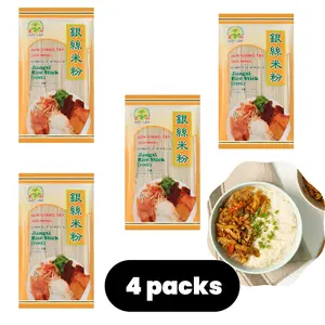Bamboo Garden Jiangxi Fine Rice Stick 4 Packs - 300g Each - Premium Silver Thread Rice Noodles - Authentic Chinese Cuisine