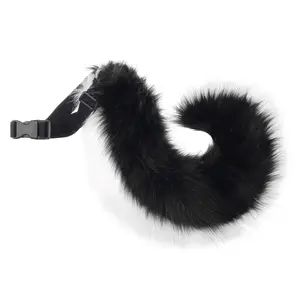 Cute Furry Fox Tail Plush Cosplay Costume Adjustable Belt Realistic Animal Tail for Halloween Party