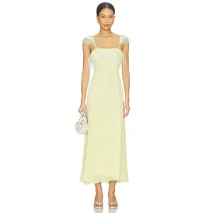 Bardot Arlia Lace Trim Maxi Dress in Canary Yellow
