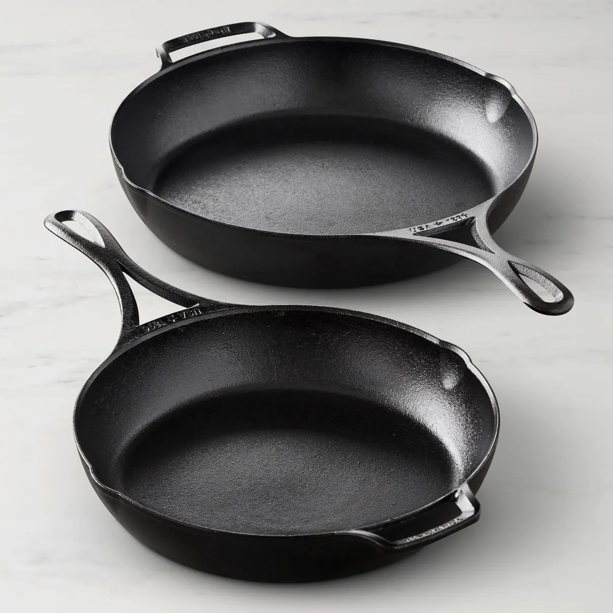 Lodge Blacklock Triple Seasoned Cast Iron Skillet, Set of 2