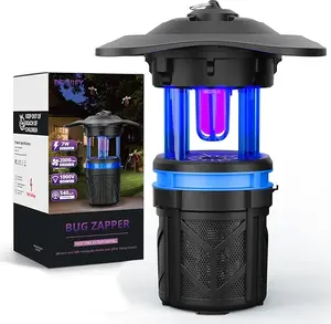 Mosquito Trap Outdoor, Bug Zapper with Fluorescent UV Light, Mosquito Zapper with Suction Fan & 1000V Grid Combination, Fly Trap Mosquito Killer for Gnat, Moth, Flying Insect (Without Stand) mosquito  laser  zapper