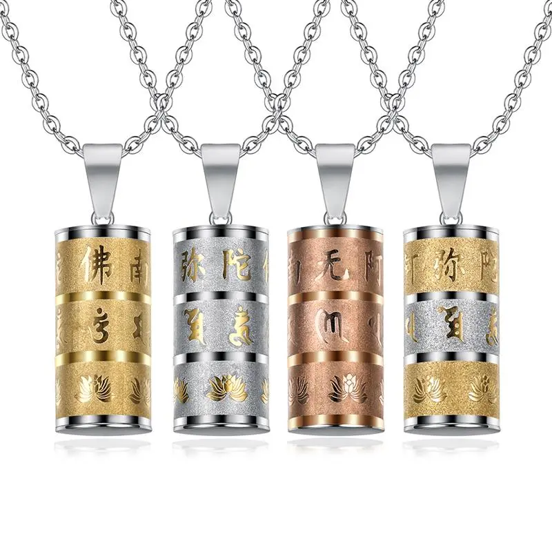 Handmade Necklace for Men & Women, Vintage Geometric Cylinder Locket, Stainless Steel Chain, Customizable Keepsake Pendant