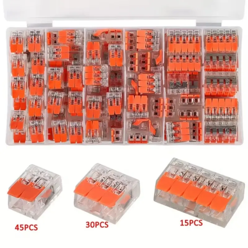 75/90pcs Quick and Easy to Install Mini Wire Connector Block Clamp ...