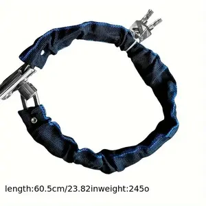 Super Safe Bicycle Chain Lock, Security, Lightweight Tungsten Steel for Road and Mountain Bikes, Polished Surface for Theft Prevention, Bike Lock Device