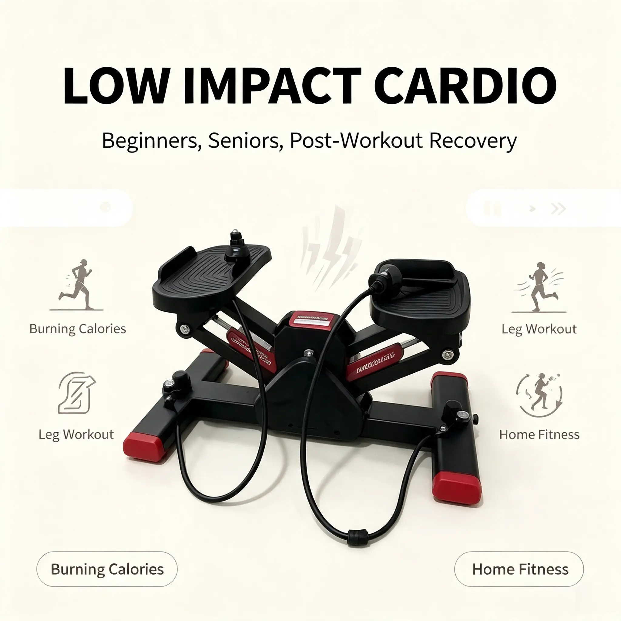 Portable Mini Twist Stepper | Low Impact Home Cardio Fitness Machine