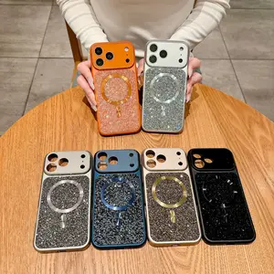 Phone Case  New Design with Sparkling Diamonds, Compatible with for iphone 17 Pro Max. This Magnetic Phone Case Quickly Converts Into a Premium Feel for Apple 17, Also Suitable for Models 16, 15, 14
