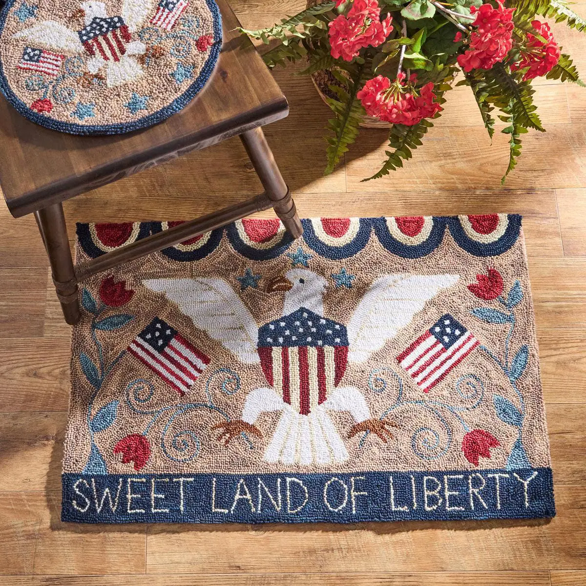 Sweet Land of Liberty Hooked Rug