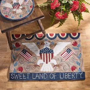Sweet Land of Liberty Hooked Rug