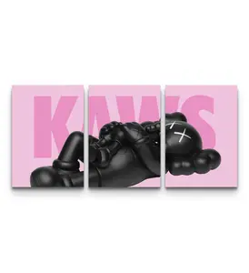 KAWS Pink Family Figure Wall Art Set of 3 – Hypebeast Poster, Product without frame