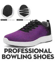 Men's Professional Bowling Shoes, Right-Hand Thrower, Pyramid Path Lite Seamless Mesh, Lightweight Breathable Knit Upper, Sporty Fit, Slide Sole, Lightweight Breathable Footwear