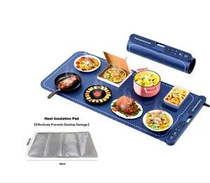 2025 NEW Electric Food Warming Mat 8-Second Rapid Heating 7 Temperature Levels 8 Timer Settings Child Safety Lock 24-Hour Auto-Shutoff Easy Storage & Cleaning