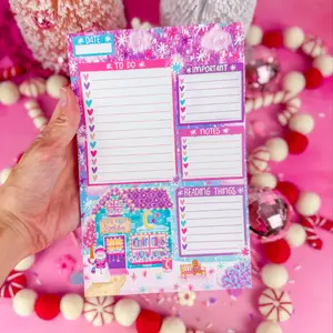 Winter Late Night Bookshop at Bookshop Avenue Daily Planner Notepad 5.5" x 8.5"