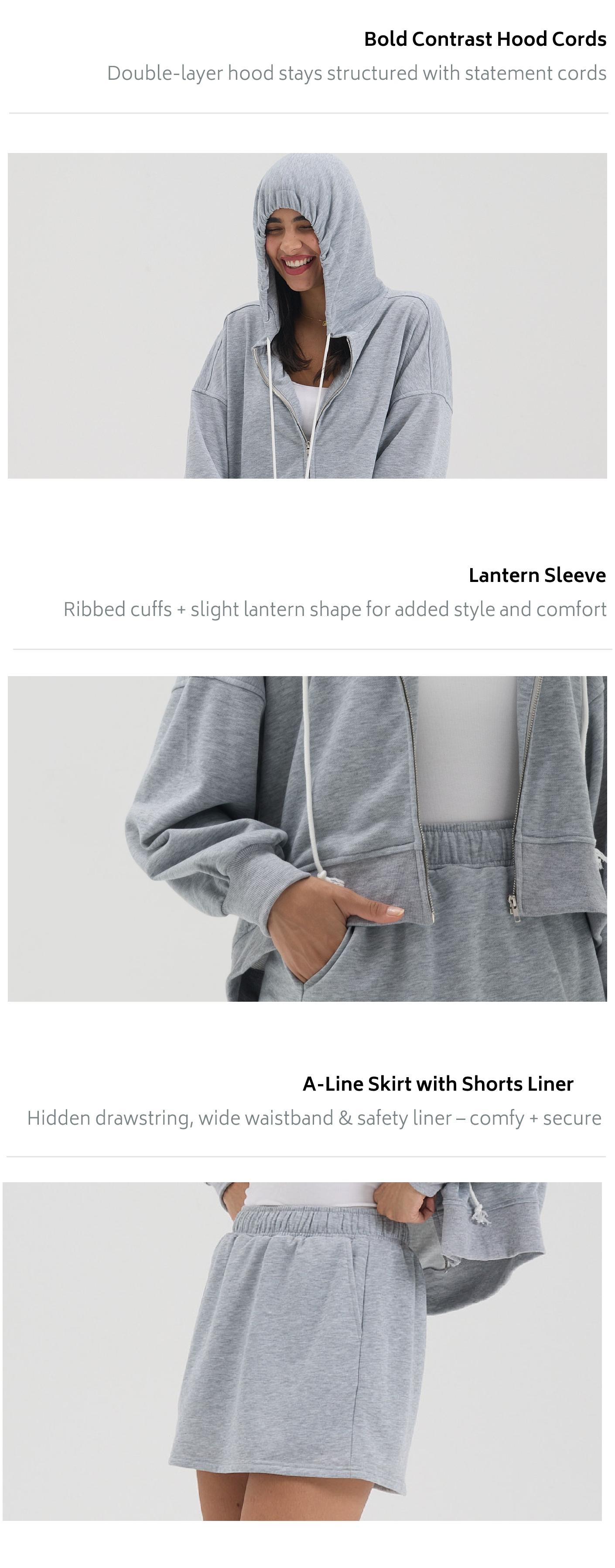 Chicovar Women’s Spring Sweatshirt Mini Skirt – High Waist Elastic A-Line with Pockets | School Campus, Coffee Run, Airport Travel, Gym Workout, Weekend Brunch, Beach Walk Outfit