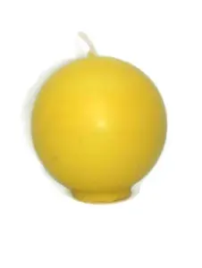 Pure Natural Organic Golden Yellow Beeswax Sphere Circle Pillar Candles 2.5" 4.6oz. Decor Unscented Decoration Ornaments