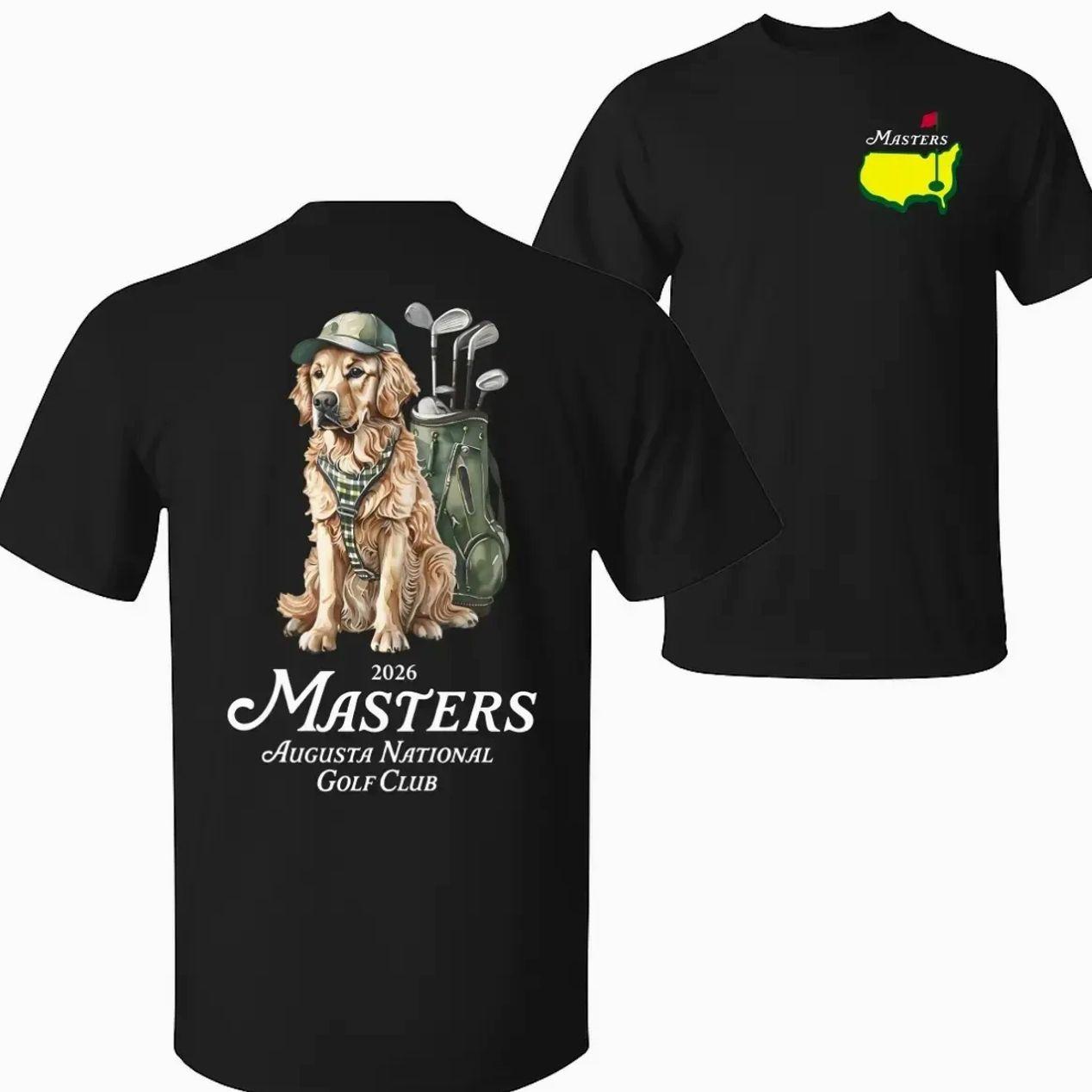 Goft Dog Shirt 2026 Retro Golden Retriever T-Shirt/Sweatshirt/Hoodie, Funny Gif Cute Dog Golf Lover Gift, Golfer Fan, Master Golf, Augusta National Golf Club