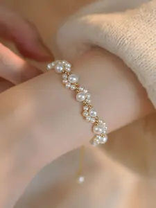 Fashion Trend Simple Fresh Cute Cat Paw Faux Pearl Beaded Bracelet, Fashion Matching Bracelet, Stylish Accessory for Women, Perfect Gift Idea, Unique Jewelry Piece