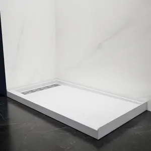 Pequod-L 60 x 34 Shower Bases - Premium Solid Surface, Non-Porous, Stain-Resistant, Long-Lasting