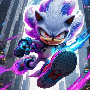 5D DIY Full Drill Round Diamond Painting - Diamond Art Painting Kit Blue Hedgehog Running Mosaic, Canvas - DIY Decorative Painting, Home Wall Decoration, Suitable for Halloween and Christmas, Birthday and Anniversary Gifts