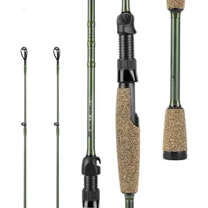 Fishing Rods - IM6 Graphite Blanks Casting & Spinning Rods, 2-Piece Rods with Extra Tip Section, PTS Power Transition System, KastFlex Technology, Rubber Cork Handle