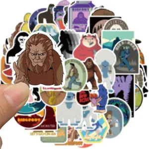 Bigfoot Outdoor Nature Vinyl Sticker, 50pcs/set Waterproof Self Adhesive Decor Paper, Decor Sticker for Gift Greeting Card Water Bottle Laptop Phone, Cases