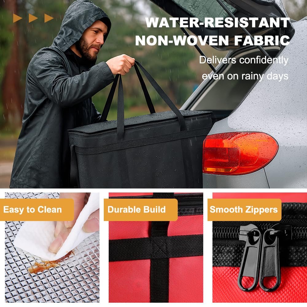 Insulated Food Delivery Bag – Commercial Large Capacity Hot & Cold Tote, XXXL Pizza Warmer Cooler for Doordash, Catering & Party Supplies Insulated Food Delivery Bag – Commercial Large Capacity Hot & Cold Tote, XXXL Pizza Warmer Cooler for Doordash, Catering & Party Supplies