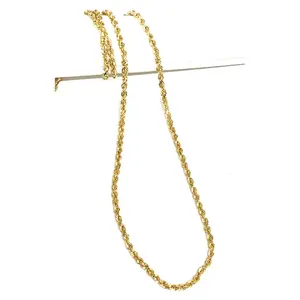 10k Solid Gold Yellow Rope Chain 18,20,22,24 inches 2.5mm (Semi-Hollow Style)