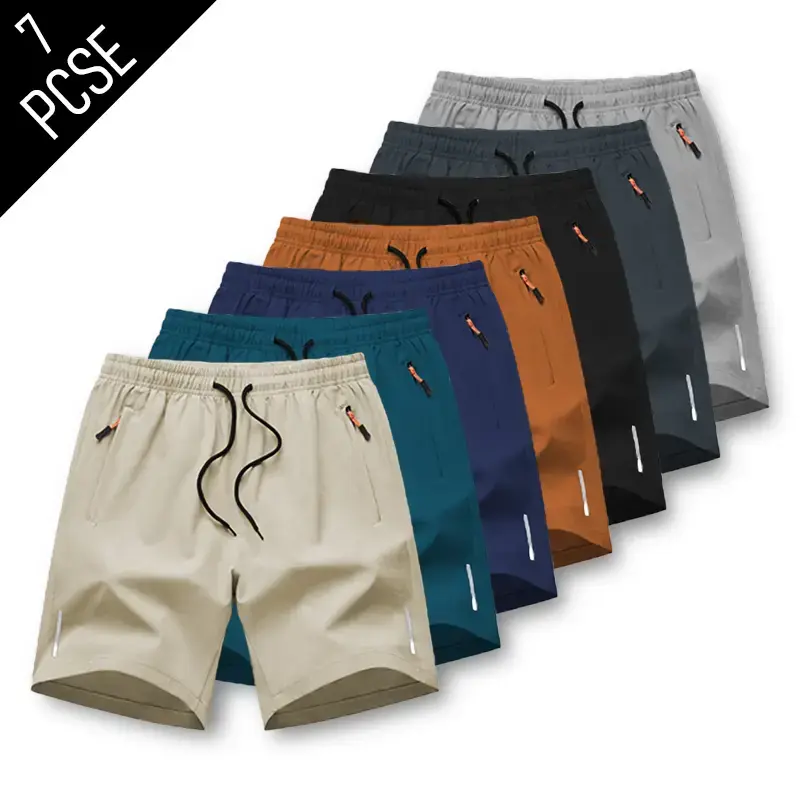 Men's Quick Dry Athletic Shorts, Breathable Lightweight Gym Bottoms with Elastic Drawstring Waist and Secure Zipper Pockets, Comfortable Loose Fit Sportswear, Stylish Versatile Summer Shorts for Running, Training, Hiking, Travel and Everyday Wear