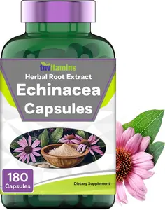 tnvitamins Echinacea Capsules - 180 Capsules (Two Month Supply!) | Immune Health Support* | Herbal Supplement with Echinacea Purpurea | Non-GMO