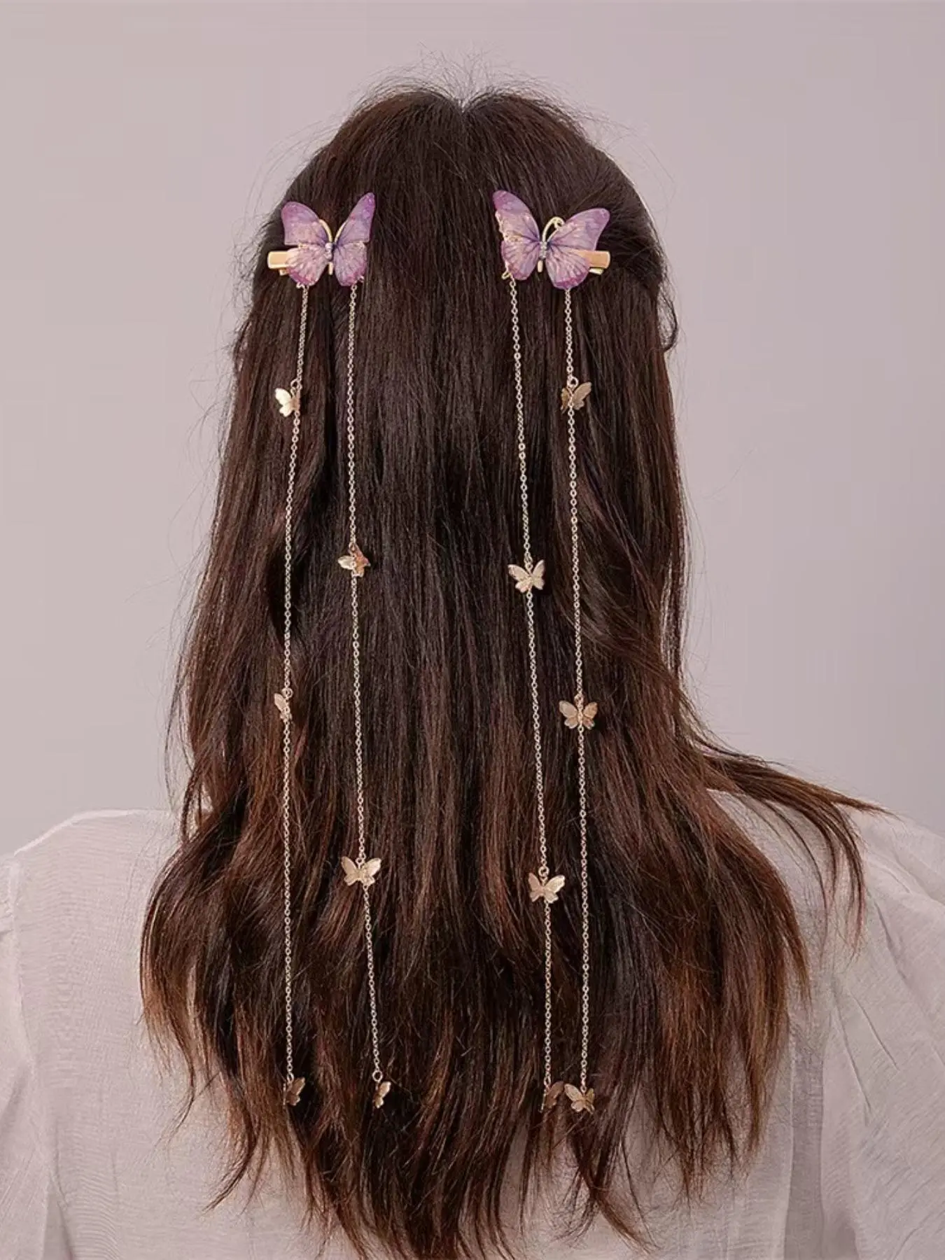Butterfly Design Hair Clips, Fun Decorative Hair Clips, Cute Hair Accessories for Women & Girls, Minimalist Hair Clips Ideal for Thick Hair, Fashionable Hair Accessories for Party & Daily Wear