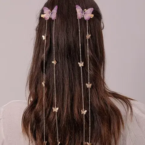 Butterfly Design Hair Clips, Fun Decorative Hair Clips, Cute Hair Accessories for Women & Girls, Minimalist Hair Clips Ideal for Thick Hair, Fashionable Hair Accessories for Party & Daily Wear