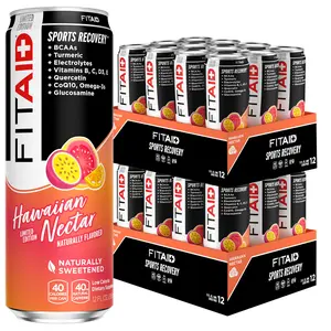 FITAID Clean Recovery Drink, Hawaiian Nectar, BCAAs, Glucosamine, Electrolytes, Omega-3s, Paleo, Vegan & Gluten-Free, Sport Beverage, No Sucralose