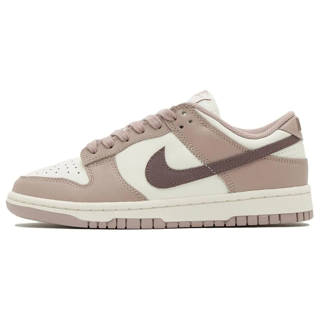 Women's Nike Dunk Low Beige Brown Comfortable Athletic Sneaker Flats - Casual Skate Footwear