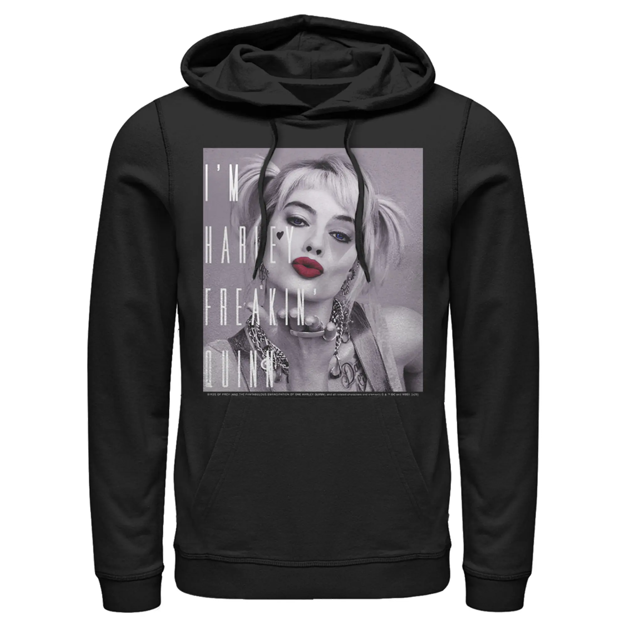 Men's Birds of Prey I'm Harley Freakin' Quinn Pull Over Hoodie