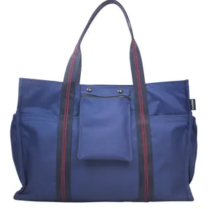 Navy Sydney Everyday Carry Tote - Waterproof Canvas, Detachable Crossbody Pouch, 8 Interior Pockets, Travel Sleeve, Versatile Design for Everyday Use