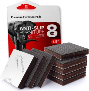 Non Slip Furniture Pads 8 count 1 1/2"  -  Furniture Grippers! Self-Adhesive Rubber  Furniture  - Ideal Non Skid Furniture Pad Floor Protectors - Keep Furniture in Place!