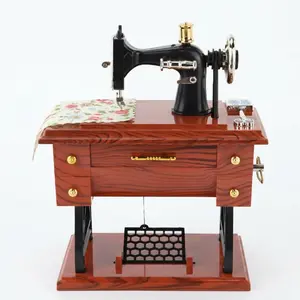 Vintage Mini Sewing Machine Music Box,Retro Sewing Music Box Music Sartorius Model,Gifts for Home Desk Decoration with Classic Mechanical Hand Cranked Jewelry Clockwork Sewing Music Box for Kids&Lady&Parents&Children&Friends,SummberVibes