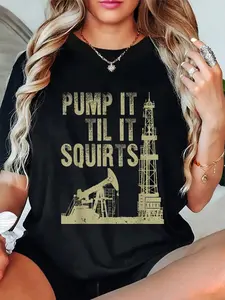 100% Cotton  Funny Oil Field Art For Men Women Oilfield Plant Pump Lovers T-Shirt
