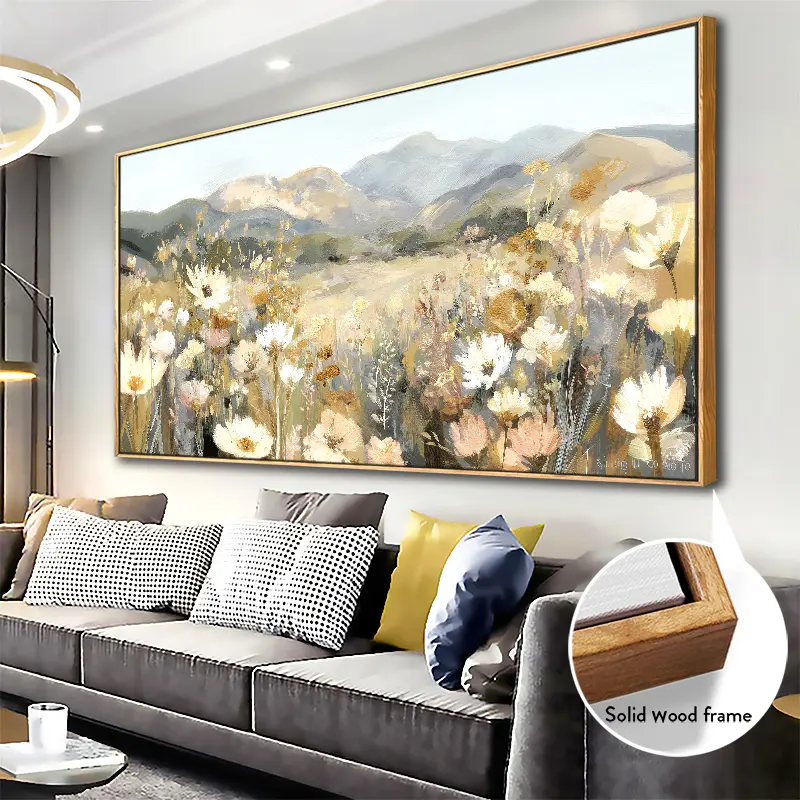 A wooden frame - Abstract art mural, wall artwork, stretched wooden frame decoration -1.5 inches thick - Wall mounted for living room, office, dining room, and bedroom decoration - Local warehouse