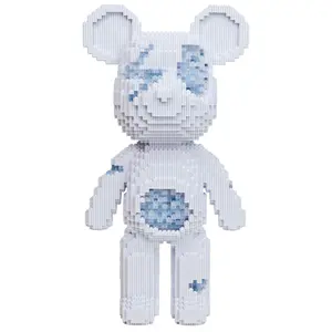 Crystal Glowing Bear Micro Building Blocks Set, 7941PCS DIY Collectible Figure, Cute Creative Building Project Gift